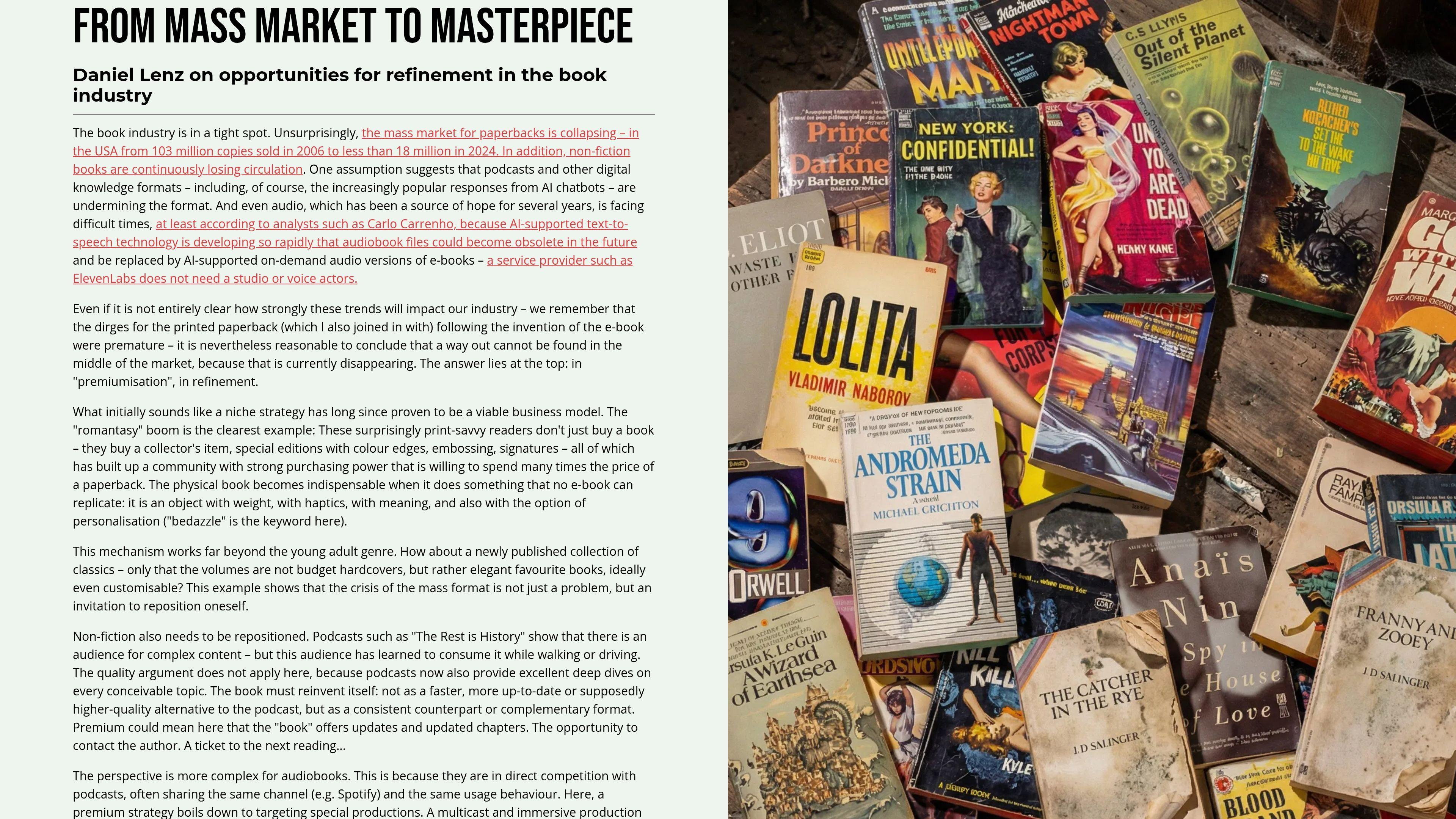 Book Less Time More books, less quality — and yet better off