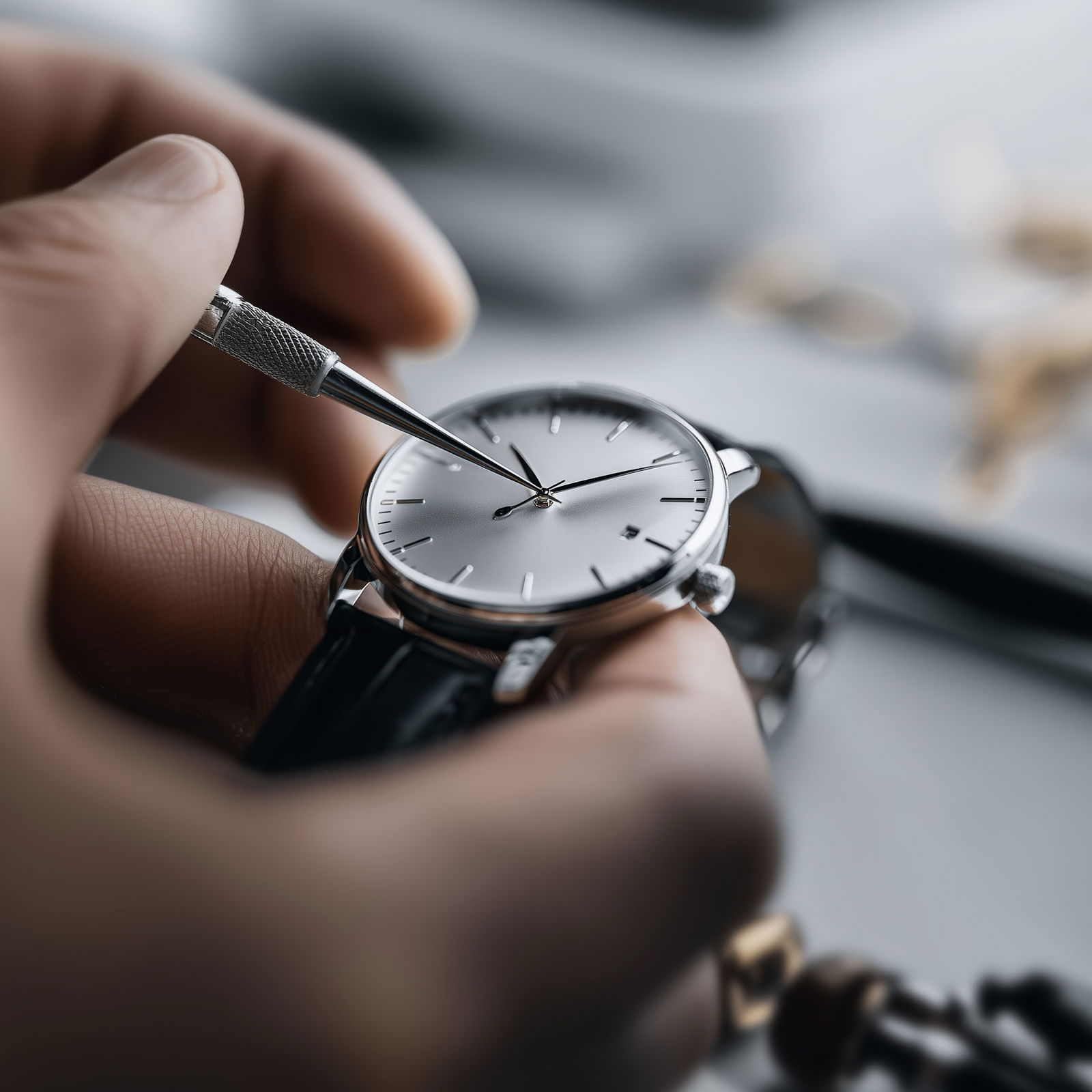 Close-up_of_a_modern_elegant_wristwatch_being_inspect