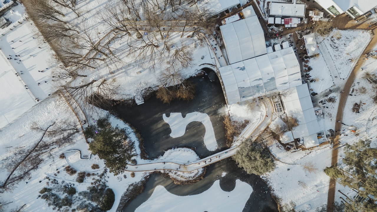 weitere Bilder eiswelt – Eiswelt Scharbeutz mit Ostsee und Schnee 2025 Drohne © TALB Christian Schaffrath_1