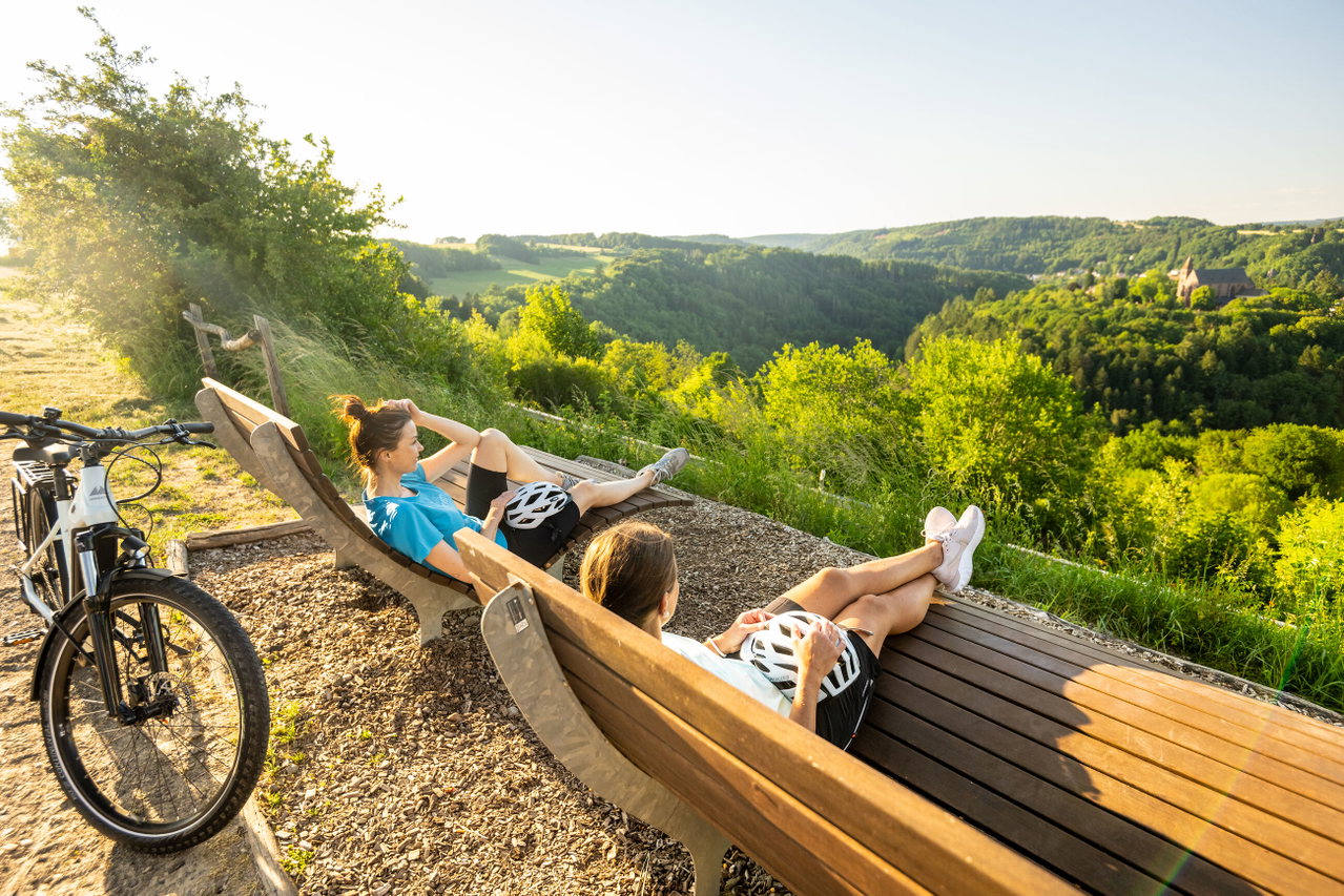 Ausblick auf Kyllburg, Kyll-Radweg bei Wilsecker