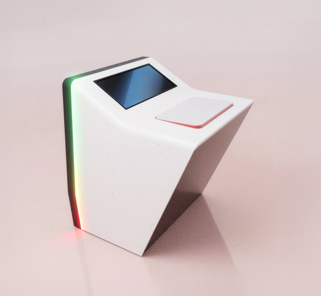 Rendering der Reavo-Trainingsstation mit Bildschirm, Druckpad und LED-Leiste