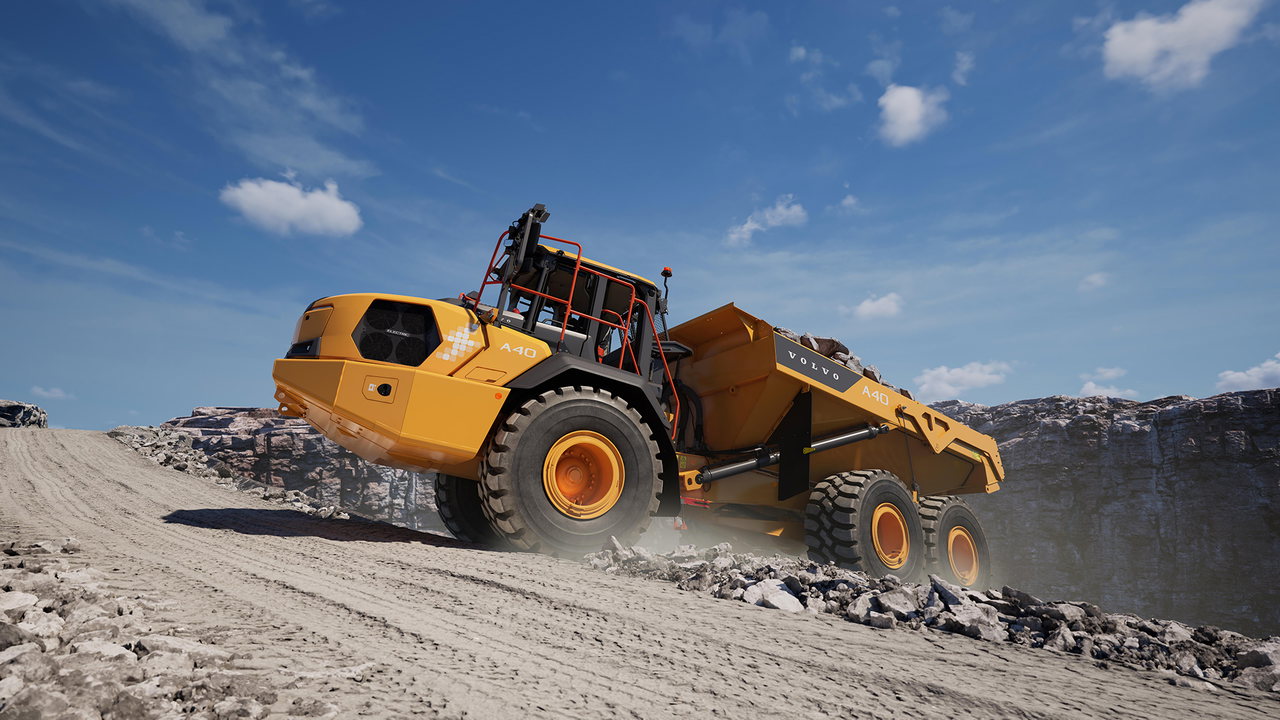 Leistungsstarkes Elektro-Modell: Der Dumper Volvo A40 Electric ist auf der Steinexpo ebenfalls dabei.