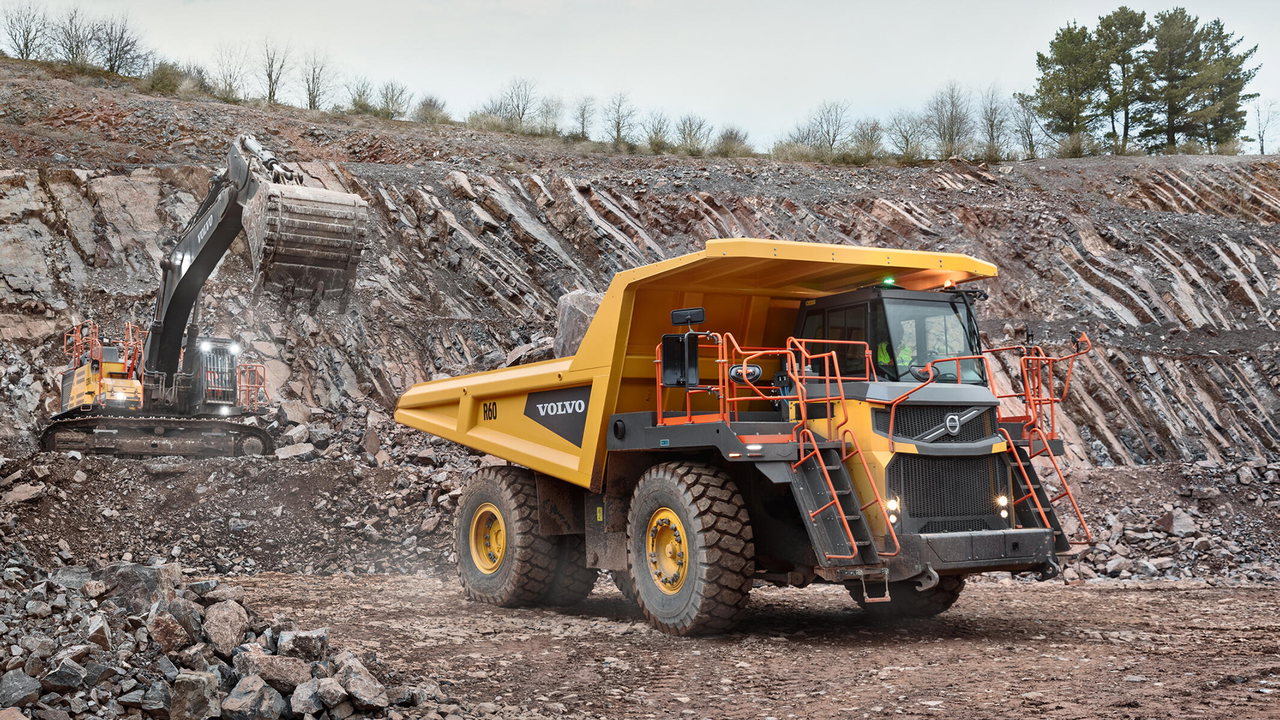 Ein Volvo aus Schottland: der starre Muldenkipper R60 aus dem Werk in Motherwell. 