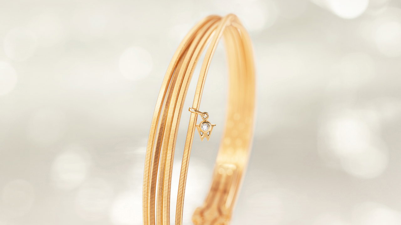 Detailfoto des Wellendorff Armbands PURES GLÜCK in Gelbgold