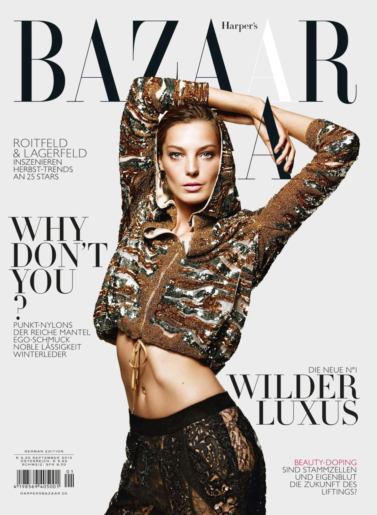Cover der deutschen Harper’s Bazaar mit der Titelzeile „Wilder Luxus“