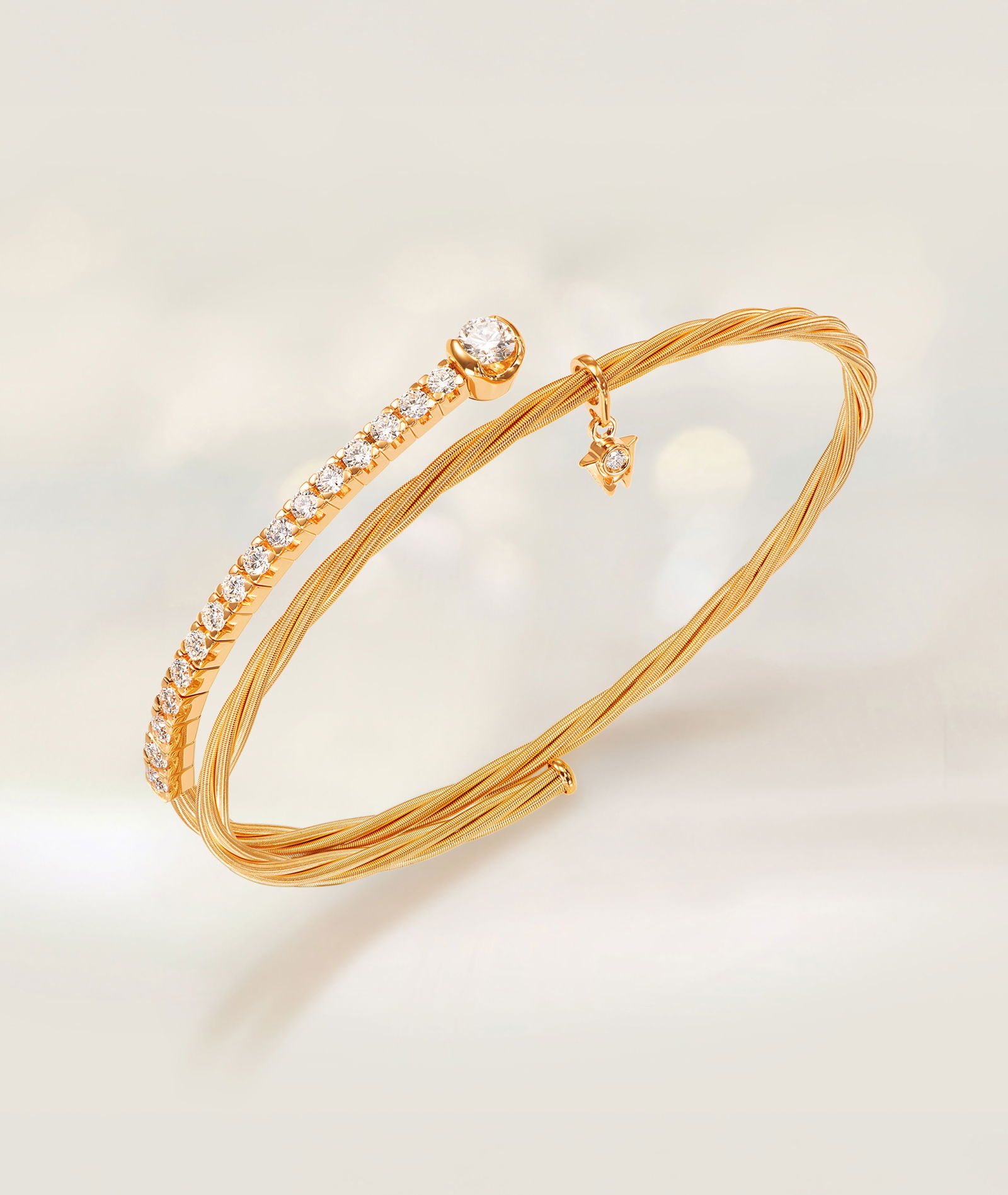 Goldenes Armband UMARME MICH Power of diamonds von Wellendorff