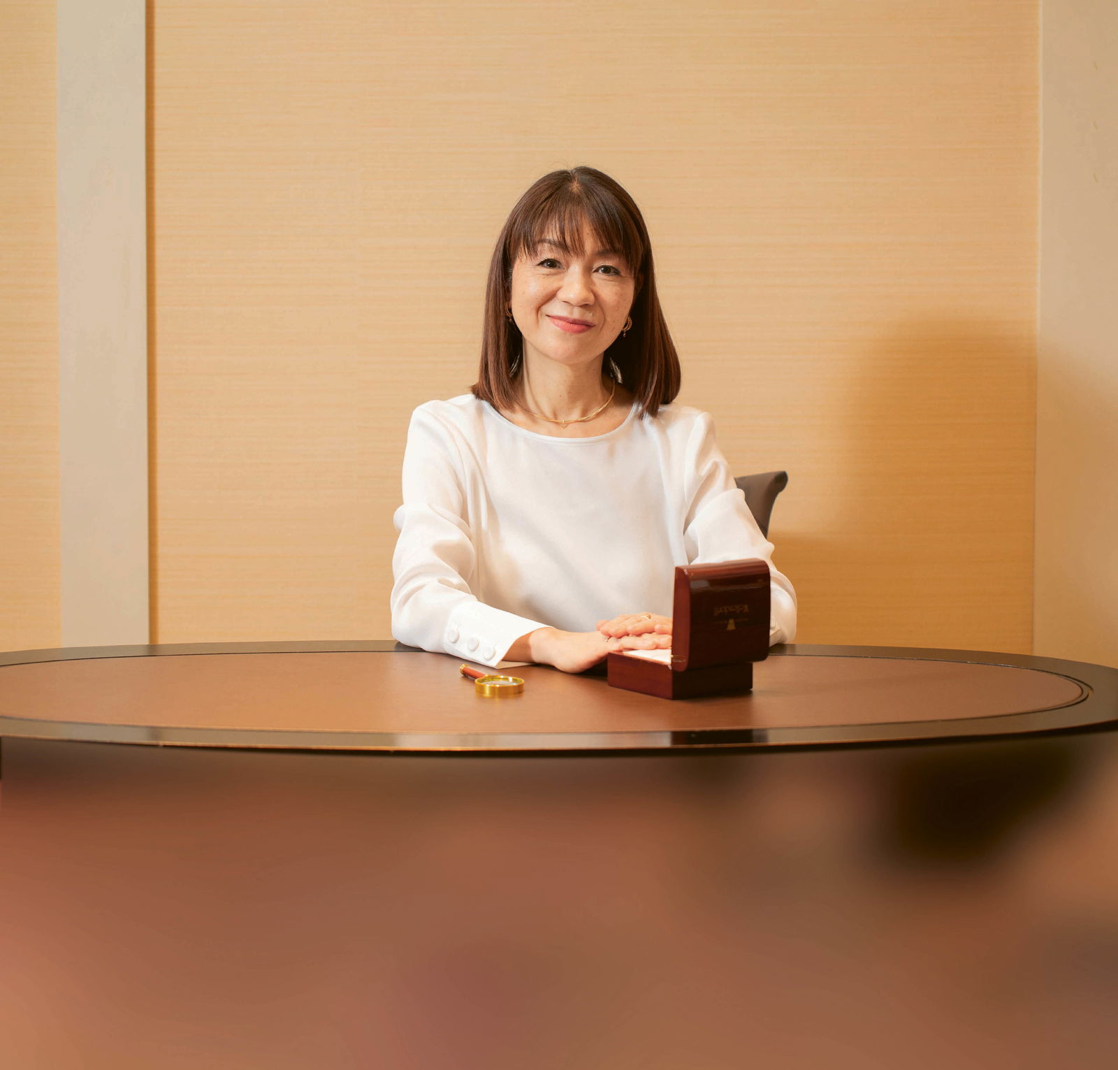 Portrait photograph of Japanese jewellery expert