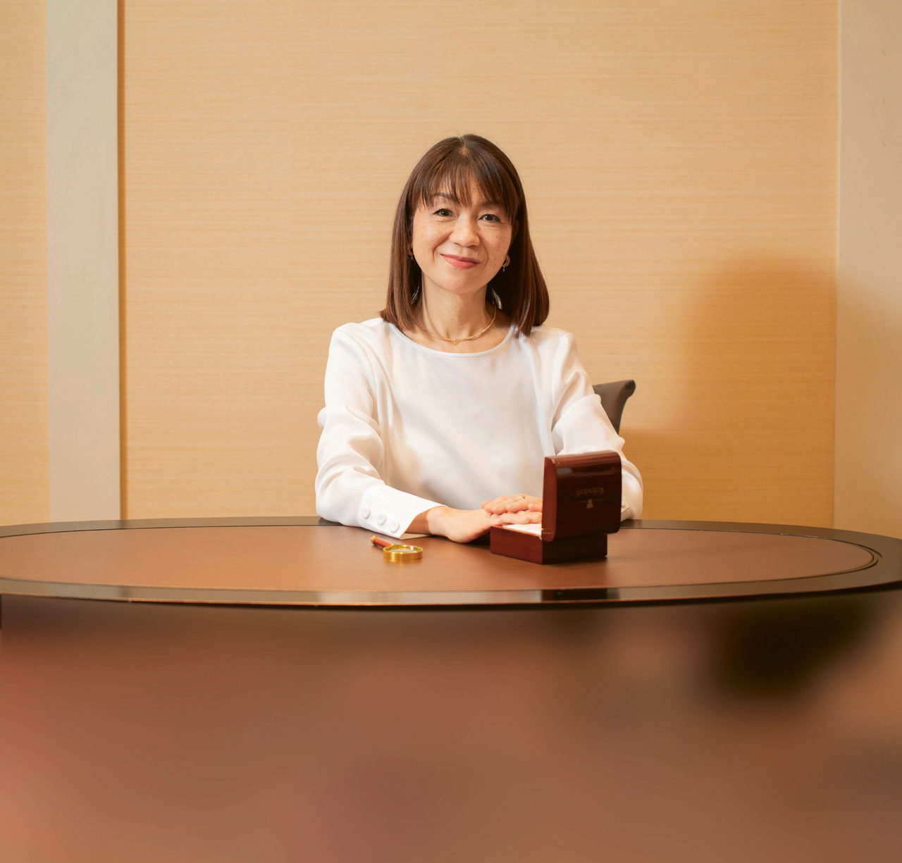 Portrait photograph of Japanese jewellery expert
