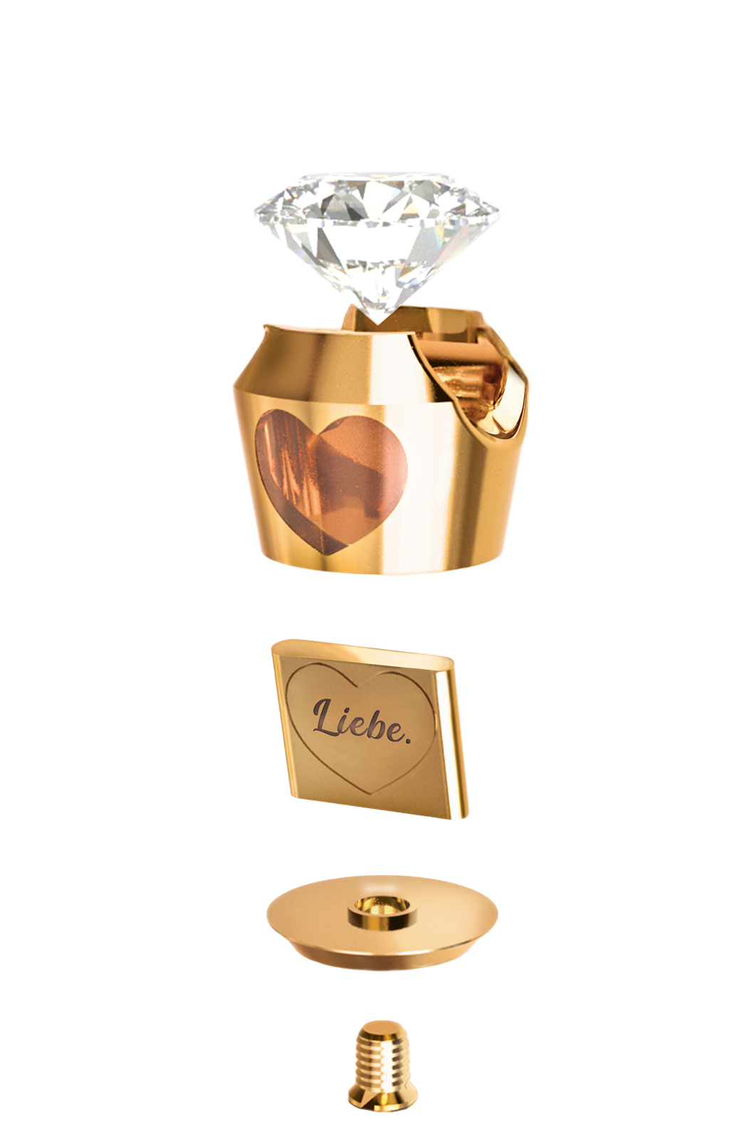 Detailansicht der Fassung des Schatzkästchens am Wellendorff-Armband UMARME MICH