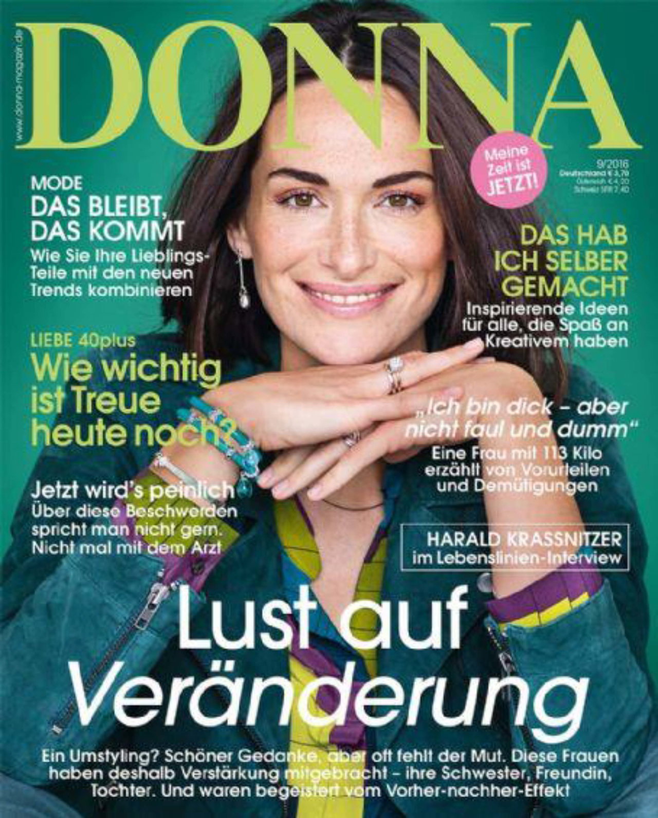 Cover der Zeitschrift DONNA mit der Titelzeile „Lust auf Veränderung“