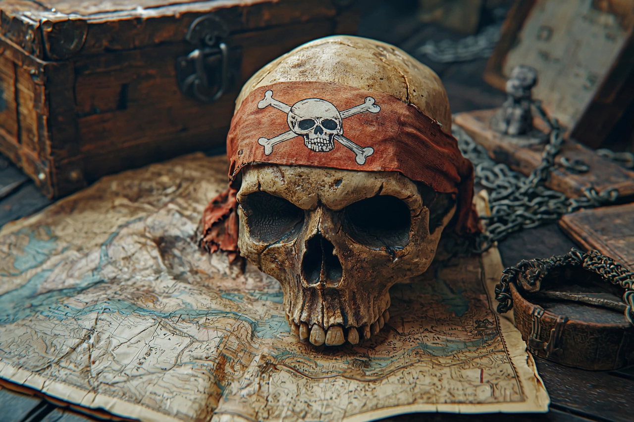 weathered-pirate-skull-with-faded-bandana