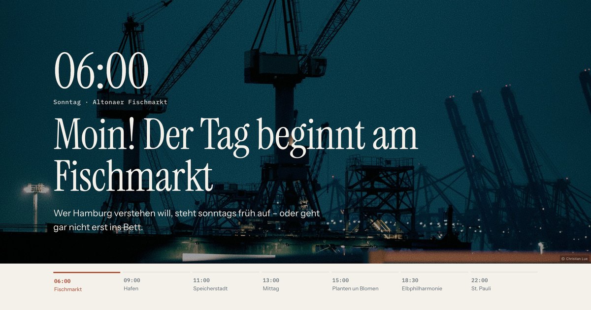 Vorschau der Seite: Moin! Der Tag beginnt am Fischmarkt