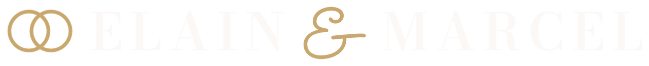 Logo Elain & Marcel: zwei verschlungene Ringe und die Namen
