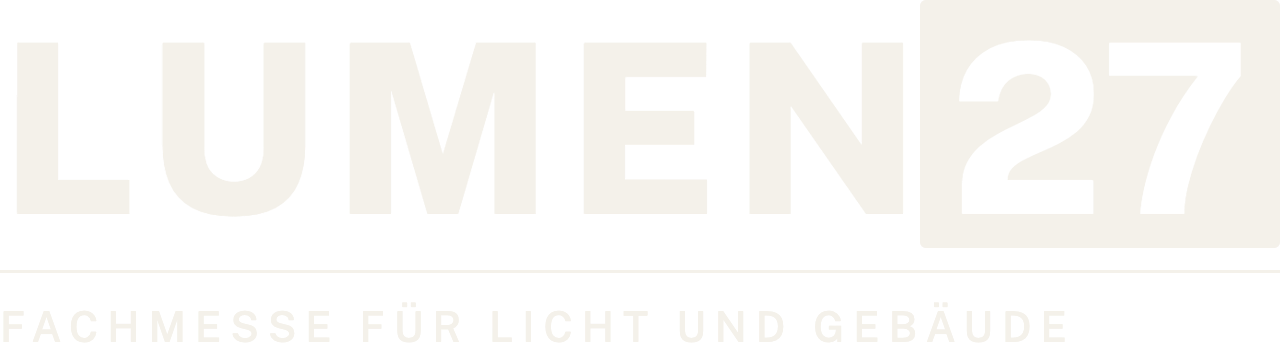 Logo der Fachmesse LUMEN 27 – Fachmesse für Licht und Gebäude, einfarbig hell