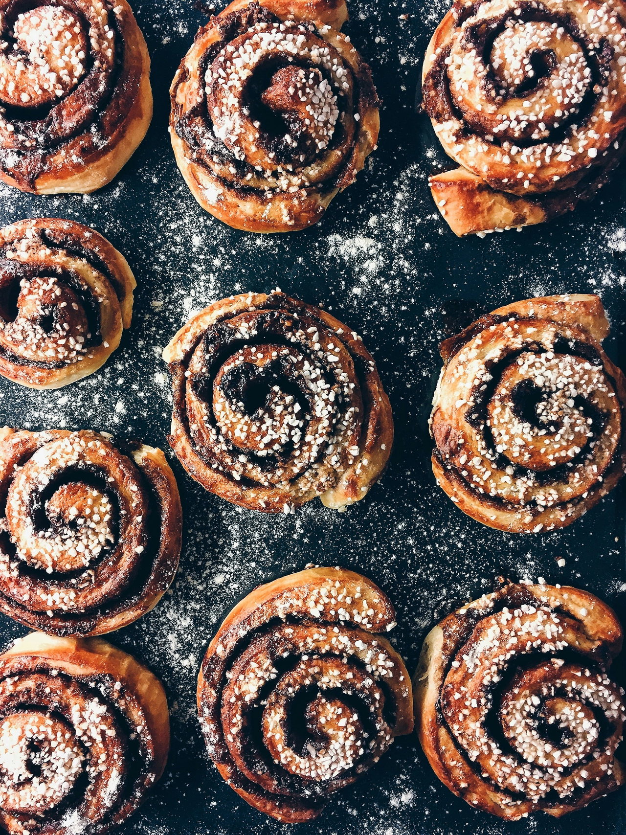 Zimtschnecken mit Hagelzucker