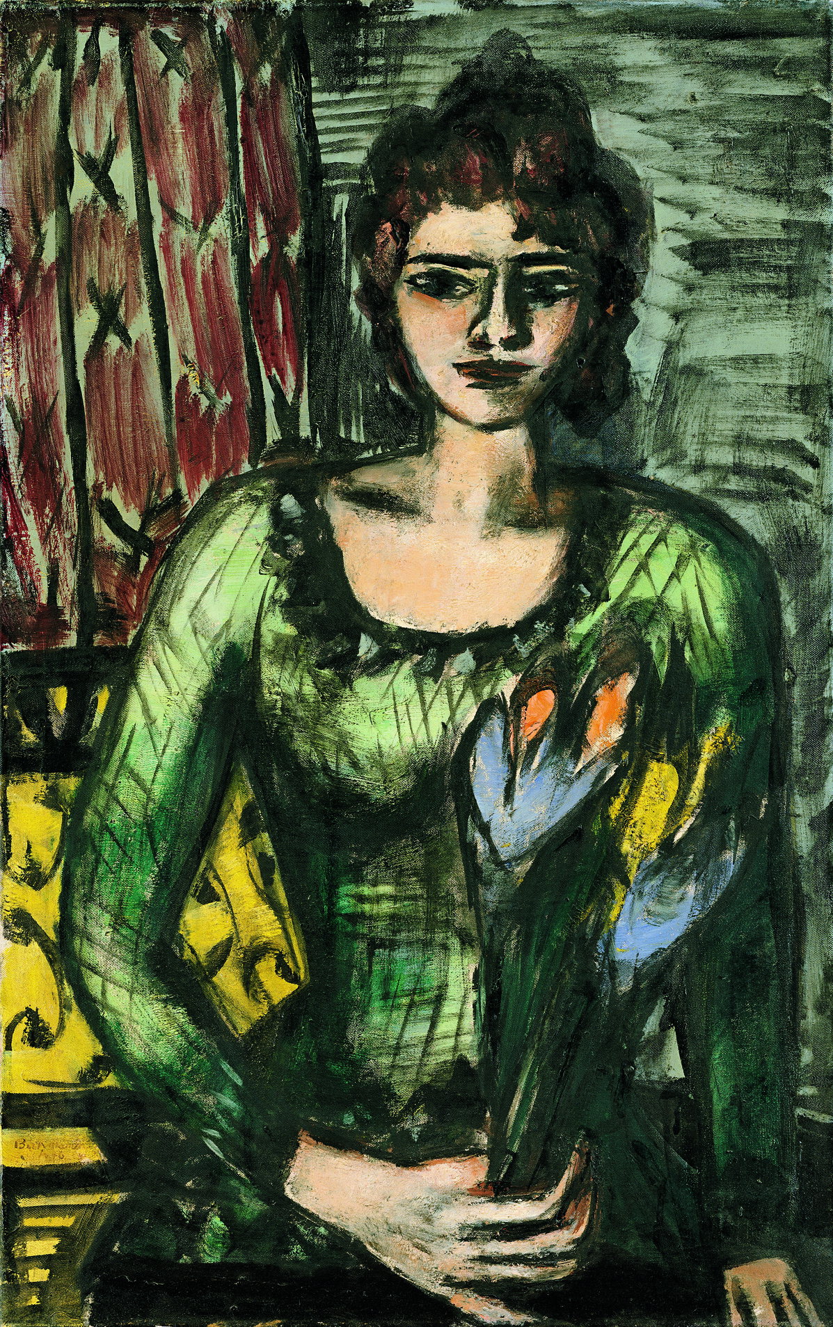 kunstwerk-max-beckmann-bildnis-quappi-im-grünen-jumper-1946