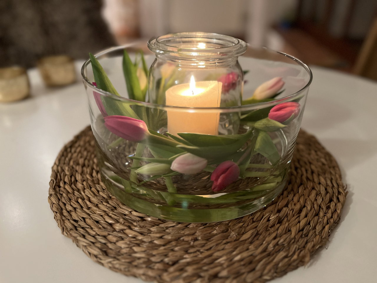 Tulpen-in-Glasvase
